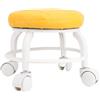 Agatige Sedile a rotelle basso, sgabello per pedicure con ruota girevole muta in pelle PU Sgabello rotondo con gradino rotolante per negozio di garage per ufficio domestico (Arancia)