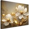 Feeby Quadri camera da letto - Stampa Su Tela - Canvas 45x30 cm - Decorazioni Camera - Fiori d'oro Astrazione Glamour - Decorazione Murale - Moderno Soggiorno - quadri moderni soggiorno - poster