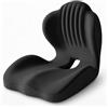 YNNHUDEEP Cuscino ortopedico, ergonomico con schienale, in memory foam a forma di L, per sedia da ufficio, sedia a rotelle e sciatica dell'auto, colore: nero