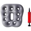 BOBITALK Cuscino gonfiabile per emorroidi, per aereo e sedia da ufficio, per alleviare il sollievo dal coccige, 40 x 40 x 6 cm, grigio argento, con pompa manuale