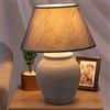 BAKAJI Lampada da tavolo Base a Vaso in Ceramica Paralume in Tessuto Grigio Lume Comodino Camera da Letto Luce Lampadina E27 Max 40W Abatjour Design Moderno Dimensioni 41,5 x 32 cm