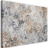 Feeby Quadro su Tela Non Tessuta - Stampa Su Tela - Foglie astratte Grigio Oro - 30x20 cm - Decorazione Murale - Moderno Soggiorno - quadri moderni soggiorno - poster