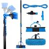 CleanRite® Asta Telescopica 7 m | Spazzola Lavaggio Telescopica | con Attacco Acqua, Testa Regolabile con Serbatoio Sapone, Pulizia Auto, Vetri, Pannelli Fotovoltaici, Nero