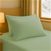 INTRECCI Coppia Federe 52x82 cm in Flanella 100% Cotone Tinta Unita, Morbide, Felpate e Calde (Verde)