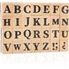 Simaixing Set di 28 timbri in legno con lettere dell'alfabeto, 2,5 cm, stile retrò, con lettere maiuscole, per artigianato, progetti fai da te, biglietti, album (26 alfabeto)
