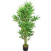 Decovego Bambù Pianta Albero Artificiale Plastica con Legno Naturale 120cm