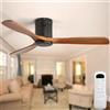 Sofucor 132 cm Ventilatore da Soffitto in Legno Massiccio, Telecomando | 6 Velocità, Timer, Motore DC Silenzioso, per Soggiorno, Cucina, Camera da Letto