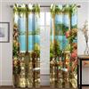 HOUKAI Tende Camera Da Letto Moderna Decorata 3D Architettura Del Paesaggio Del Giardino Di Seaside Tenda Finestra Casa Con 2 Pannelli 260x240 Cm Tende Termiche, Oscuranti Per Interni Con Anelli Tende Per