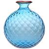 Venini Monofiori Balloton Vaso grande XL acquamare filo rosso