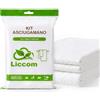 LICCOM SRL Liccom Kit Asciugamani Monouso 3 Pezzi, Morbidi, Assorbenti e Pratici (5) | Usa e Getta, 100% Fibra Vegetale, Senza Pelucchi, Igienici, 1 Telo 80×160 cm + 2 Asciugamani 40×80 cm, Viaggio, Hotel, Mare