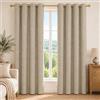 Deconovo Tende Oscuranti Effetto Lino per Interni, 2 Pannelli, 140x220 cm | 100% Oscuranti, Termiche Isolanti Caldo e Freddo, Attenuano i Rumori, con Occhielli, per Camera e Soggiorno, Beige Avena