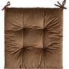 DIANZIKE Set di Cuscini per Sedie da Pranzo in Velluto 35 * 35cm Squre 2/4 Confezioni di Cuscini per Sedili per Sedie con Lacci Cuscino Imbottito Durevole per Ufficio Cucina Soggiorno Baclony (Marron