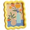 Generic Floreale smerlato 4x6 Cornice Carino Estetica Ondulata Desktop Decor Regalo | Vivace cornice curva con accento floreale per parete e scrivania, ideale per famiglia, laurea e regali di nozze