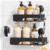 TAILI Mensola da doccia senza fori, antiruggine, grande capacità, organizer da bagno, senza foratura, accessori da bagno