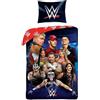 Halantex Parure copripiumino WWE Champions 140 x 200 + federa 70 x 90 - microfibra | Biancheria da letto reversibile | Certificato Oeko-Tex | Asciugatura rapida | Senza stiratura | Ragazzo e adolescente | 1