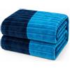 Corredocasa Plaid in Pile Ultra Morbido e Soffice con Elegante Trama Scozzese Made in Italy - Leggero e Confortevole - Perfetto per Divano, Letto (Intreccio Azzurro, Matrimoniale 200x220)