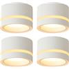 HCFEI 4x Fari LED a superficie bianchi, Ø85×55 mm faretti da soffitto, 6W 2700K 600 lm faretto LED a superficie GX53, lampada da soffitto in alluminio a montaggio superficiale 230V IP44 per bagno