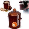 KADAX Pentola Da 5 L In Ceramica Densa Con Coperchio Lavabile In Lavastoviglie Per Fermentazione Fatta A Mano Per Cetrioli E Crauti Marrone