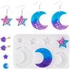 PH PandaHall PandaHall - Stampo in silicone per ciondolo a forma di luna, a forma di stella, in resina UV, per resina epossidica e creazione di gioielli, 1 pezzo