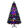 COSTWAY Albero di Natale 150/180/210 cm in Fibra Ottica di Vetro con Luci Incorporate 8 Modalità 6 Colori e 180/230/280 Rami e Stella, per Festa (180 cm)