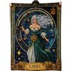 amepay Coperta con segno zodiacale Bilancia, regalo per donne adulte e ragazze, coperta con astrologia dei tarocchi, morbida, comoda e leggera, per casa, Halloween, divano, letto, divano, design