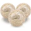 Folmywy Set di 3 sfere decorative in vetro da 8,5 cm, sfere in vetro a specchio, mosaico, sfere dorate, rotonde, per ciotole, vasi, tavolo da pranzo, decorazione moderna