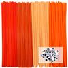 TOAOB THE ONE AND ONLY BABY TOAOB 100 Pezzi Scovolini per Lavoretti Pipe Cleaner Series Arancione | Bastoncini Decorativi, con 100 Occhi Mobili Adesivi, per Fai Da Te Artigianato Scrapbooking Bambole Pupazzi