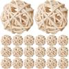 BESPORTBLE Sfere in rattan da 3 cm, 35 pezzi, colore naturale, piccole palline decorative in rattan, per progetti fai da te e decorazioni rustiche per matrimoni