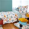 CÔTE DECO Parure da letto per bambini reversibile in strada, blu, copripiumino 140 x 200 cm + 1 federa 63 x 63 cm Twin