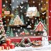 Tanlaby Adesivi per Finestre di Natale Igloo Pino Vetrofanie per Finestra | Adesivo per Vetri Fiocchi Neve Villaggio Invernale Albero Natale Decorazioni Natalizie per Negozio porta Vetro Specchio