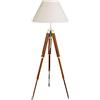 UK Gift Classical Designer Marine Treppiede Lampada Da Terra Retro Vintage Legno Treppiede Lampada Argento