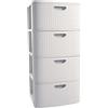 Stefanplast Cassettiera Domus in Plastica Bianca 4 Cassetti - H80 cm