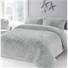 Artistic Fashionista* NUOVO Set di biancheria da letto morbido, caldo e accogliente con copripiumino trapunta in pile di finta pelliccia di orsetto teddy COCCOLOSO e federe (Argento, Matrimoniale)