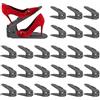 UBBOY Portascarpe, Set di 24 Organizer Scarpe Salvaspazio, Scarpiera Regolabile | Porta Scarpe in Plastica Durevole, Slot Scarpea Doppio Strato, Scarpiera con Quattro Altezze in Altezza(Grigio Scuro)