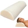Ruioomeep Cuscino ergonomico a mezzaluna per chi dorme sul fianco, cervicale ortopedico e rullo in memory foam, cuscino per gambe e cuscino per collo vita, ginocchia, gambe, cuscino con fodera rimovibile