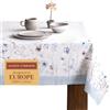 Maison d' Hermine Ice Florals - Tovaglia in 100% cotone, per cucina, cena, tavolo, decorazione per feste, matrimoni, giorno del Ringraziamento, Natale (rettangolo, 160cm x 220cm)