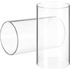 Generico 2 Pezzi Portacandele Cilindrico Trasparente Accessori per Candele da Tavolo, in Vetro Borosilicato, per Ambienti Domestici e Cerimonie 15x8cm