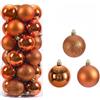 Hiseng Decorazioni Palline di Natale, Palline Albero in Plastica 24 Pcs Palle Natalizie Infrangibili Riutilizzabili per Decorazioni Natalizi Feste Nozze Casa Giardino (Arancione,8cm)