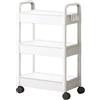 Generic Carrello Per Libri Su Ruote ，Carrello Portaoggetti Su Ruote A 3 Livelli，Carrezzatore Organizzatore Di Stoccaggio Per Camera Da Letto, Cucina, Bagno, Lavanderia E Ufficio(White)