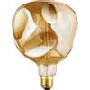 Suprema, Lampadina LED Decorativa Mini Globo Irregolare, Vintage, Attacco E27, 1800K, 4W, 220-240V, Dimmerabile (Ambra)