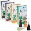 com-four® 96x Coni di incenso - Coni profumati in 4 Sfumature Natalizie - Bastoncini di incenso per Avvento e Natale - Coni di incenso Erzgebirge con Profumo Natalizio (096 Pezzi)