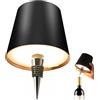 OFKPO Lampada a bottiglia LED nera, ricaricabile per bottiglia, ricaricabile USB-C, per ristorante, camera da letto