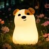 Gemmac Cucciolo Luce Notturna Bambini, 1200mAh 7 Colori Silicone Lampada | 3 Livelli di Luminosità, Timer 30 min, USB Ricaricabile, Forma di Cane, Lampada da Comodino Regalo per Bambino Bambina Adulti
