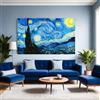 BKstuff Quadro La notte stellata di Vincent Van Gogh, Stampa su tela canvas, Prodotto artigianale Italiano (50x80cm)