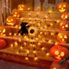 GEDEGOOK Catena Luminosa Halloween, Luci Ragnatela di Halloween 70 LED, 8 Modalità Decorazioni Casa Luci a Rete, Funzionamento a Batteria, Impermeabili Decorazione Esterno, Arancione