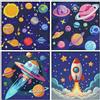 YarnWhimsy Diamond Painting per bambini e ragazzi, 4 pezzi, motivo: pianeta 5D, pittura con diamanti fai da te, mosaico fai da te, regalo per ragazzi e ragazze di 6, 7, 8, 9, 10, 12 anni, 15 x 15 cm