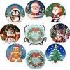 JUNEBRUSHS Diamond Art Painting - Set di 8 sottobicchieri natalizi con supporto per diamante, per adulti, regalo di Natale per tazze, bicchieri da vino