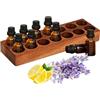 Consnew Porta Oli Essenziali Legno Ebano, 14 Scomparti per Flaconi 5-15 ml | Design Compatto, Organizer Flaconi Aromaterapia, Espositore da Banco per Fragranze, Spa, Salone e Decorazione Casa