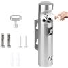 Waufoae Posacenere da parete per esterni, posacenere da parete in acciaio inox | 30 x 6,3 cm, chiudibile con serratura e chiave, materiale di montaggio incluso, per terrazza, giardino, ristorante, hotel