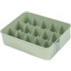 Mokylor Divisore per Cassetti per Biancheria Intima per Calzini, Contenitore per Cassetti in Plastica a 15 Celle, Organizer Impilabile per Calzini, Reggiseni, Cravatte, Cinture(Verde)